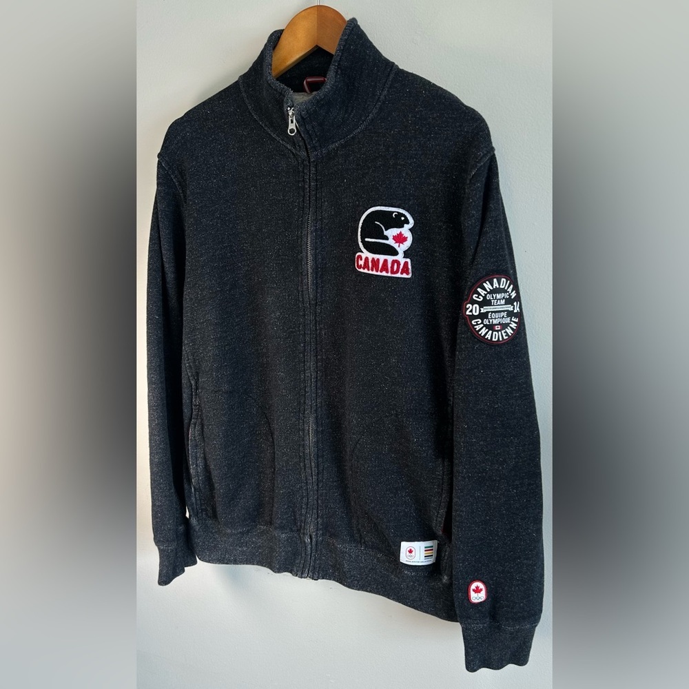 Hudson’s Bay Company Men’s Sweater Size L Full Zip Gray HBC Olympics Canada EUC - Picture 3 of 10